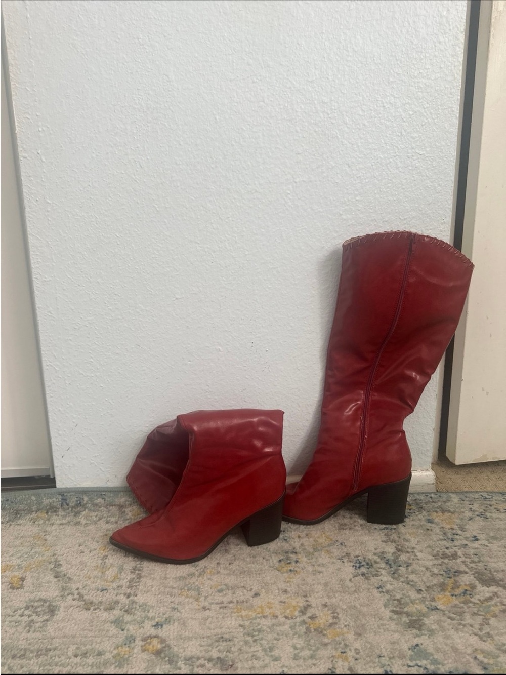 Nordstrom Red Leather Over-the-Knee Boots